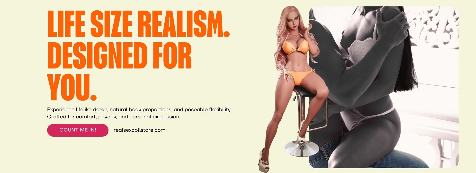 リアルな親密さと快適さを実現するサイズのダッチワイフ。