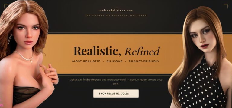 Dvě realistické sexuální panenky s detailními rysy a realistickým vzhledem.
